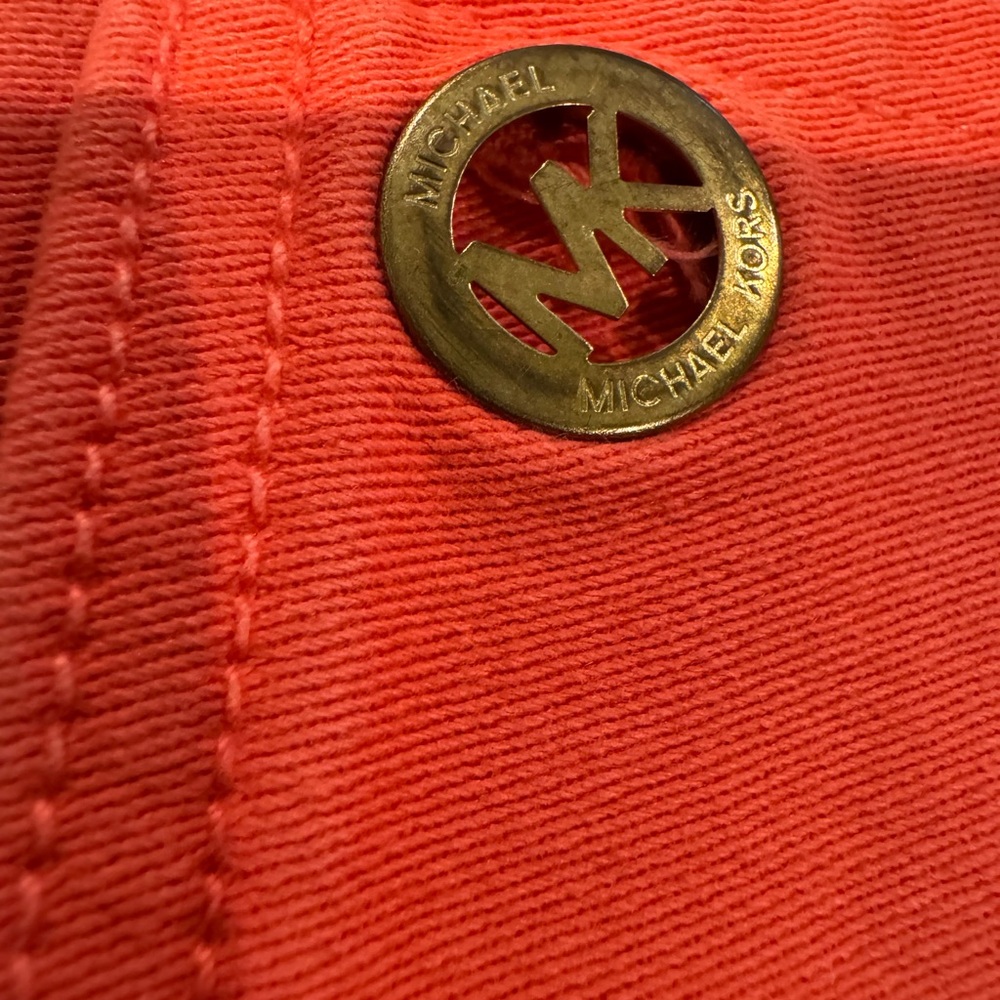 Michael Kors Vibrant Coral Blouse with Gold Logo
